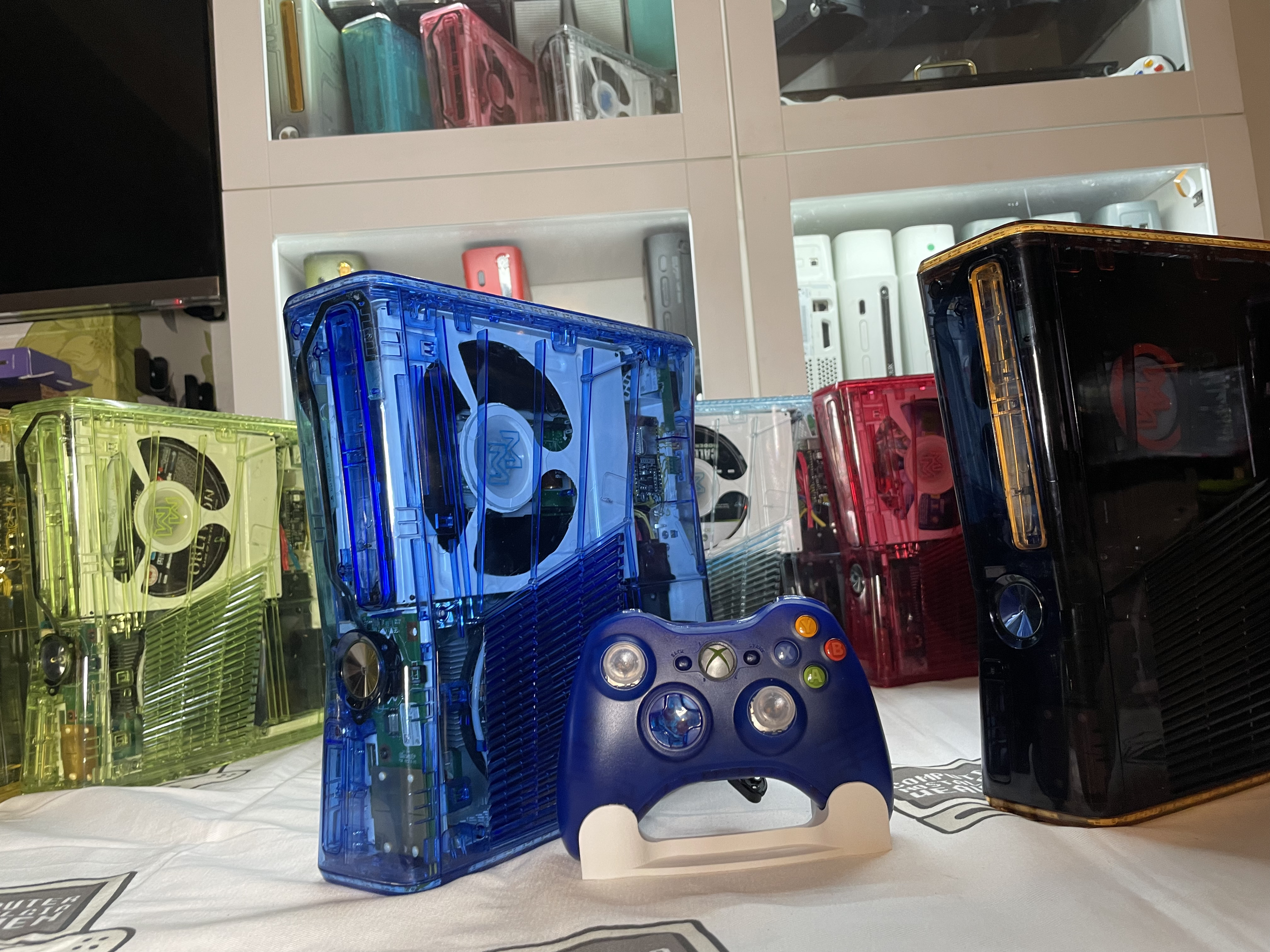 Build your own Clear case Xbox 360 Slim Free uk usa shipping